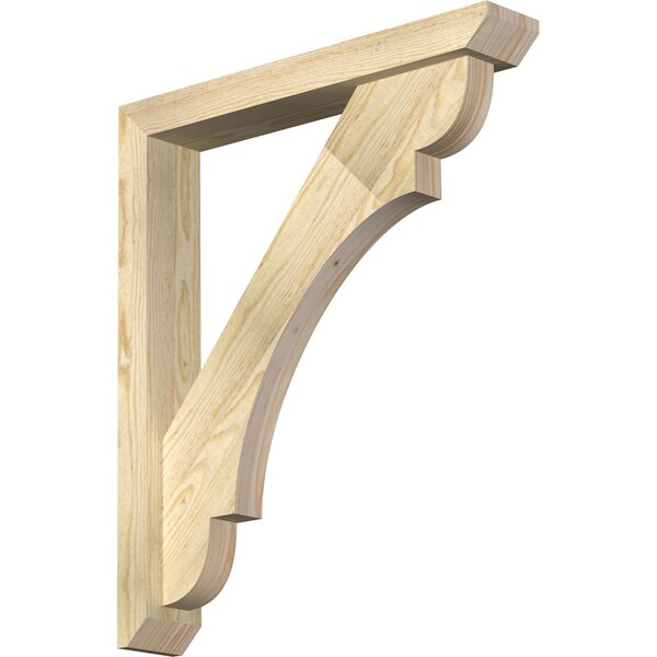Ekena Millwork Olympic Slat Rough Sawn Bracket w/ Offset Brace, Douglas Fir, 4"W x 24"D x 28"H BKT0402X24X28OLY06RDF - main